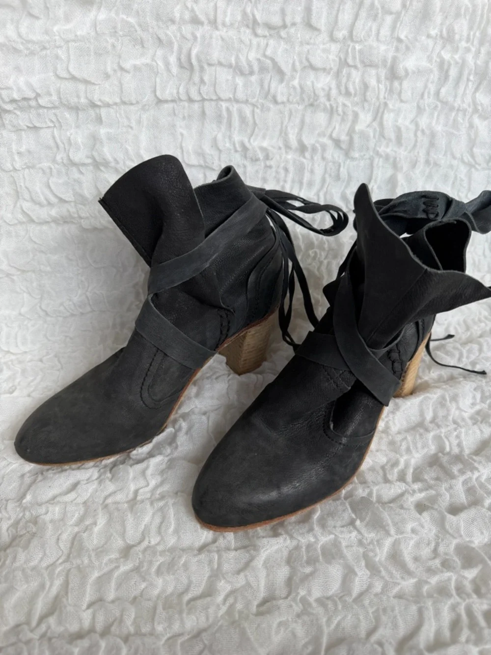 Free People Seven Wonders Leather Ankle Boots EU 38 US 7.5 8